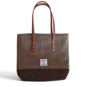 Olive Herringbone Harris Tweed Tote Bag